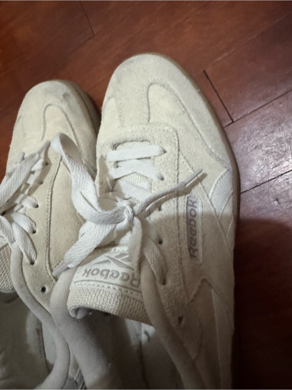 Reebok Off-White Suede Low-Top Sneakers - Picture 11 of 15